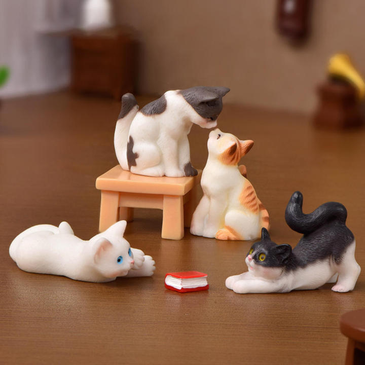 Decorate A Room Cartoon Cute Kitten Resin Crafts Cat Animal Accessories Creative Microlandscape