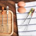 Manual Egg Mixer with Ceramic Handle Stainless Steel Mini Hand Whisk Beater Stirrer Small Blender Kitchen Cooking Tools. 