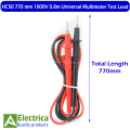 1 Pair HC50 770 mm 1000V 0.8m Probe Test Lead Wire Pen Needle Tip for Universal Digital Multimeter Tester Wire Cable Test HC50 Leads by Electrica. 