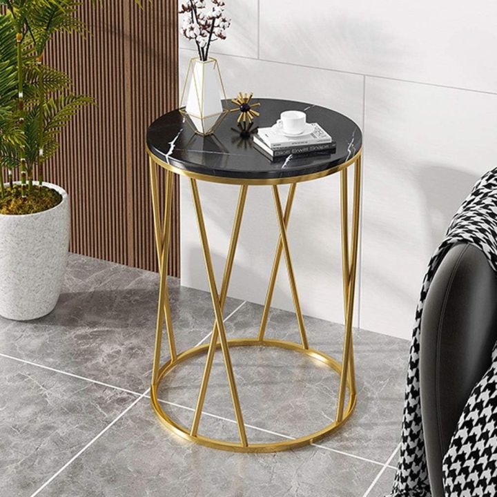 Round Small Coffee Table Flower Table Sofa Side Table Light Luxury Small Round Table Living Room Simple Mini Small Apartment Home Bedside Tabl