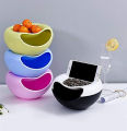 Double Layer Lazy Snack Bowl With Phone Holder. 