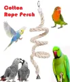 UK Bird Toys 4 pack Bird Perche set Natural Wood Parrot cotton Rope swing string spiral coil perch Climbing Rope Bungee Bird Toys Rope Perch Stand Cage Rope Chewing Toy for cage love birds finches Budgie sun conure cocktail Macaws. 