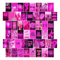 pink Theme Aesthetic photo cards of your choice 21 Cards 4x6'' For Wall Decorate. 