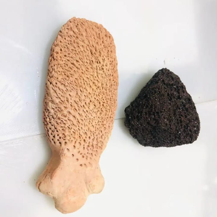 Foot Scrubber - Black Stone Scrubber-Callus Remover for Feet Heels and Palm -جھاوا  /   پتھر   /  کالا پتھر (Pack of 2 )