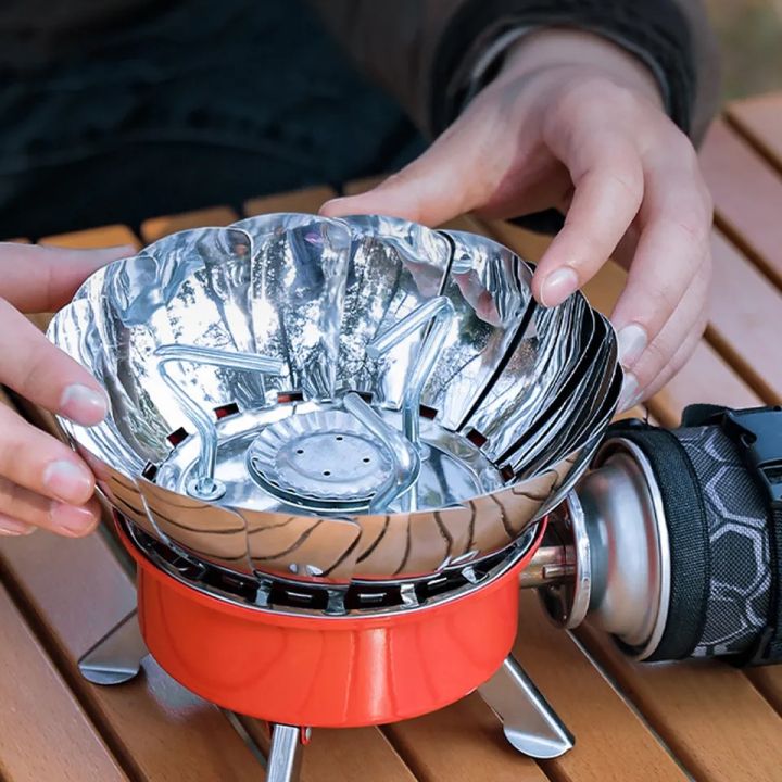 Portable Windproof Camping Stove Gas stainless steel outdoor Stove Camping cooking Stove for BBQ/Fishing, Camping accessories