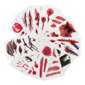 Lifelike Party Skin Decoration Fake Bloody Wound Body Art Halloween Tattoo Stickers Temporary Tattoos Horror Scar Fake Tattoo. 