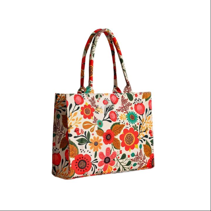 WestStyle - Floral Pint Canvas Tote Bag for Women
