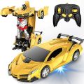 Transformation Car Toy Lamborghini Car Robot for Kids, RC Car One Button Transforms into Robot, Remote Control Transforming Robot for boy girl kids. 