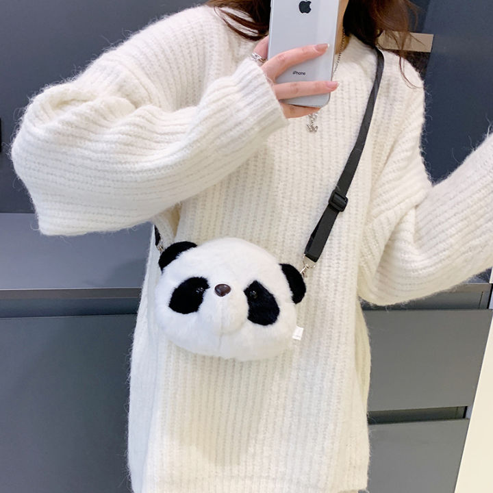 Cute Plush Toy Panda School Bag Figurine Doll Crossbody Backpack Children's School Bag Plush Bear Gift