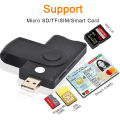 Windows 7 8 10 Linux OS USB SIM Smart Card Reader For Bank Card IC/ID EMV SD TF MMC Card Reader USB-CCID ISO 7816 Tetuo. 