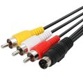 4 Pin S-Video Male to 3 RCA Male Cable Conversion Cord to Connect PC Laptops with 4-Pin S-Video Jacks to TV (2M, 6.5Ft). 