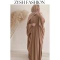 ZYSH FASHION Butterfly abaya kaftan style for girls & women paste color 54 inches kaftan abaya. 