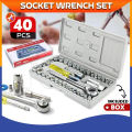 40 pcs Multifunction Ratchet Wrench Spanner Tools Kit - Combination Socket Wrench Tool Pana Set – HIGH QUALITY 40 pieces Hand toolkit Goti Set Screwdriver Set - Multipurpose Aiwa Screw driver - Stainless Steel sockets Wrenches for Repairing Car Bike Cycle. 
