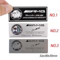 AMG Brabus Aluminum Alloy Car Body Sticker Nameplate for Mercedes Benz C200 W124 C180 A200 W210 W211 W203 w204 Auto Rear Window Emblem Badge Decal Scratch Cover Decoration. 