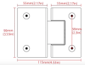 Glass Shower Door Hinge,Brushed Hinges for Glass Doors,Heavy Duty Stainless Steel 180 Degree Cabinet Hinges Glass to Glass. 