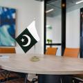Pakistan Table flag desk flag with stand. 