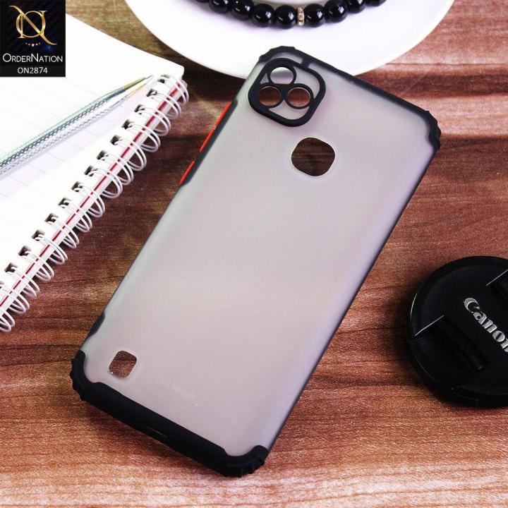 Infinix_ Smart HD 2021 Cover - Black - Classic Soft Color Border Semi-Transparent Camera Protection Case