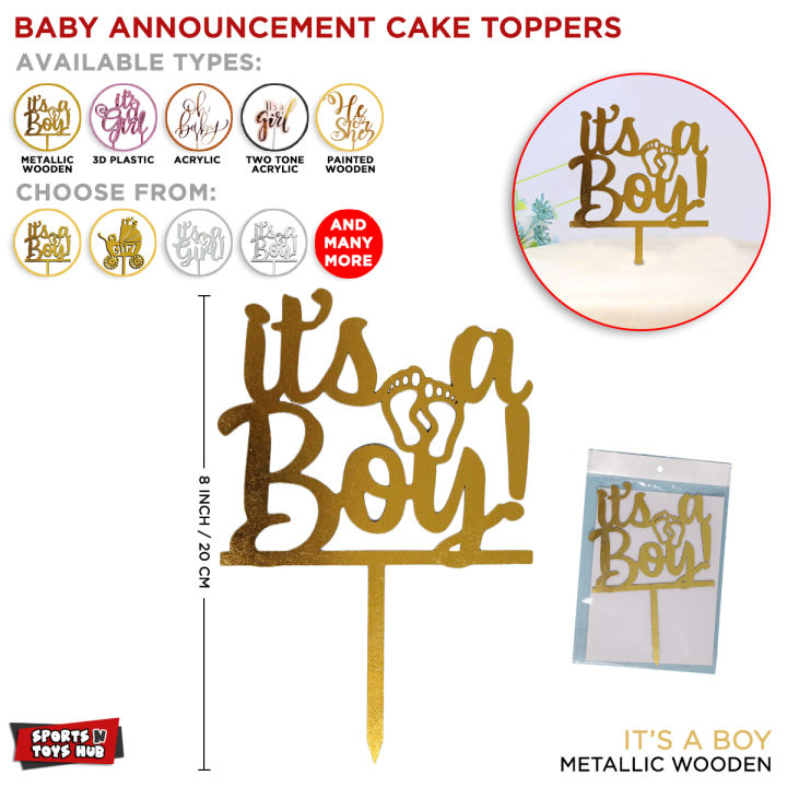 Baby Announcement Cake Topper Collection, Its a Boy OR Its a Girl Cup Cake Toppers, Gender Reveal Toppers, Decorating Supply, It's a Boy Party Supplies, Baby Shower Party Favours, It's a Girl Cake Topper, Cake Decoration Baby Boy or Baby Girl Celebration