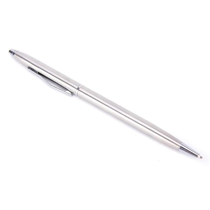 1pc Metal Ballpoint Pen Stationery Stainless Steel Rod Rotating Pen Ballpen