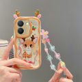 For Vivo Y36 4G Case Cute Cartoon Pattern Design with Flower Bracelet Phone Case. 