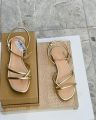 Women Fashion Luxurious New Lock Thumb Supported Casual Flat Slippers ,Sandal Perfect for Summer Wear - Comfortable and Stylish for Any Occasion Black, White, Golden, Silver, Copper. 