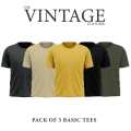 The Vintage Clothing Pack of 5 plain half sleeves Tshirt For Men for men. 