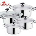 Sonex Mega Classic – 4 Cooking Pots Set – Stainless Steel. 
