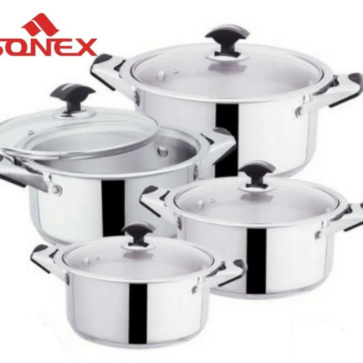 Sonex Mega Classic – 4 Cooking Pots Set – Stainless Steel