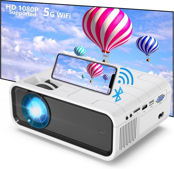 Vga Projector WiFi Mini Projector, GIMISONIC Video Projector HD 1080P Supported ...