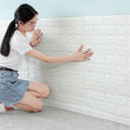 Self-Adhesive White 3D Foam Sheet For Brick Wall PE Foam Sheet Wall Sticker Brick Wall Sheet for Living Room Kitchen Bathroom. 