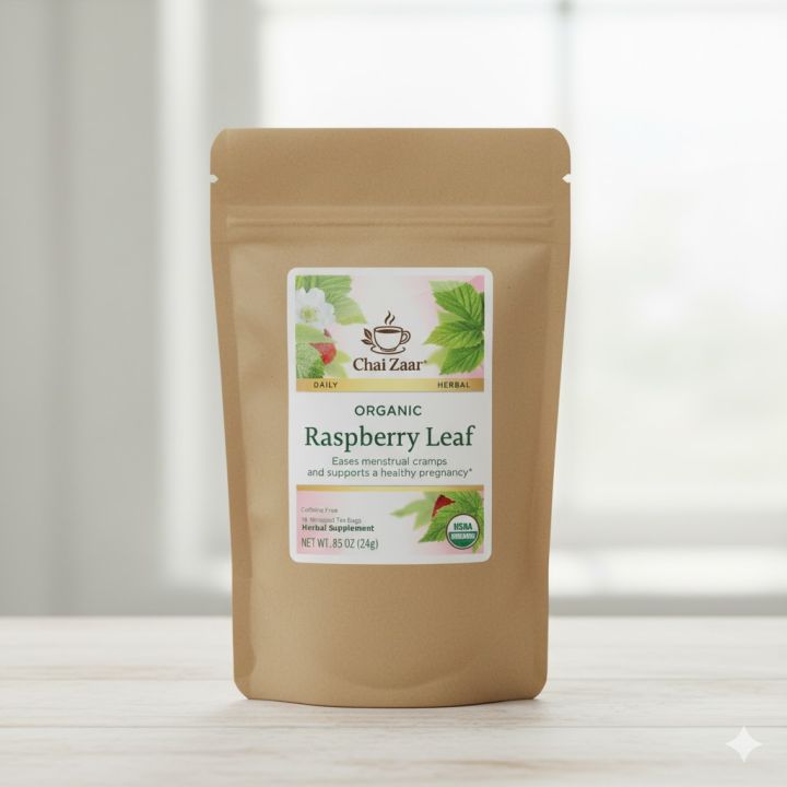 Chai Zaar Organic Raspberry Leaf Herbal Tea, Eases Menstrual Cramps ...