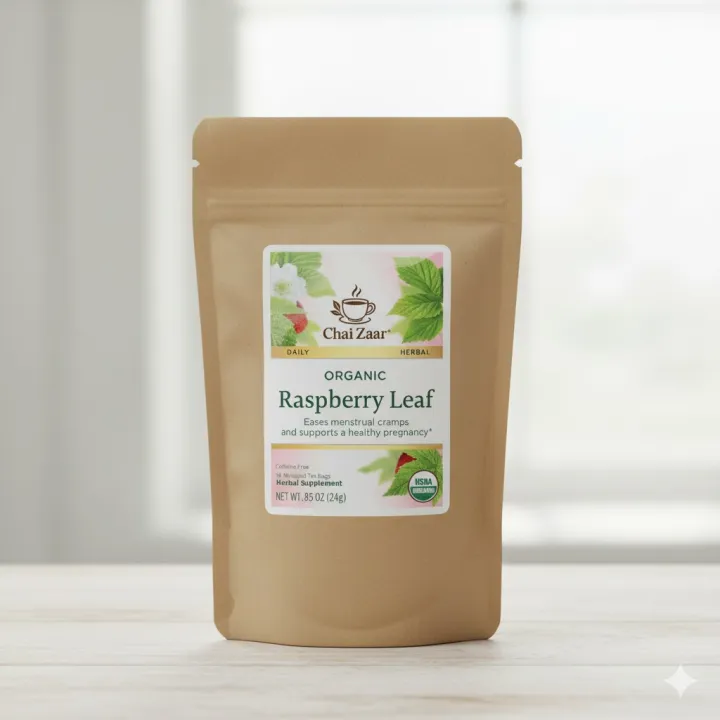 Chai Zaar Organic Raspberry Leaf Herbal Tea, Eases Menstrual Cramps ...