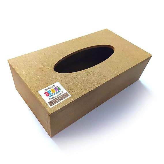 DIY Simple MDF Wooden Tissue Box Untreated Tissue Box For DIY Painting Acrylic Art Oil Painting