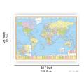 World Map size 28inch x 40inch. 