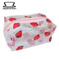 Skymountain Wash Storage Bag Heart Strawberry Fruit Floral Pattern Clear Makeup Bag. 