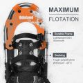 Odoland 4-in-1 Lightweight Snow Shoes Set Snowshoes with Trekking Poles, Waterproof Snow Leg Gaiters and Carrying Tote Bag. 