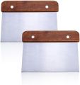 Putty Scraper 8" Rectangle Large Metal Stiff Putty Knives with Wooden Handle for Taping Paint Wall Floor Tile. 