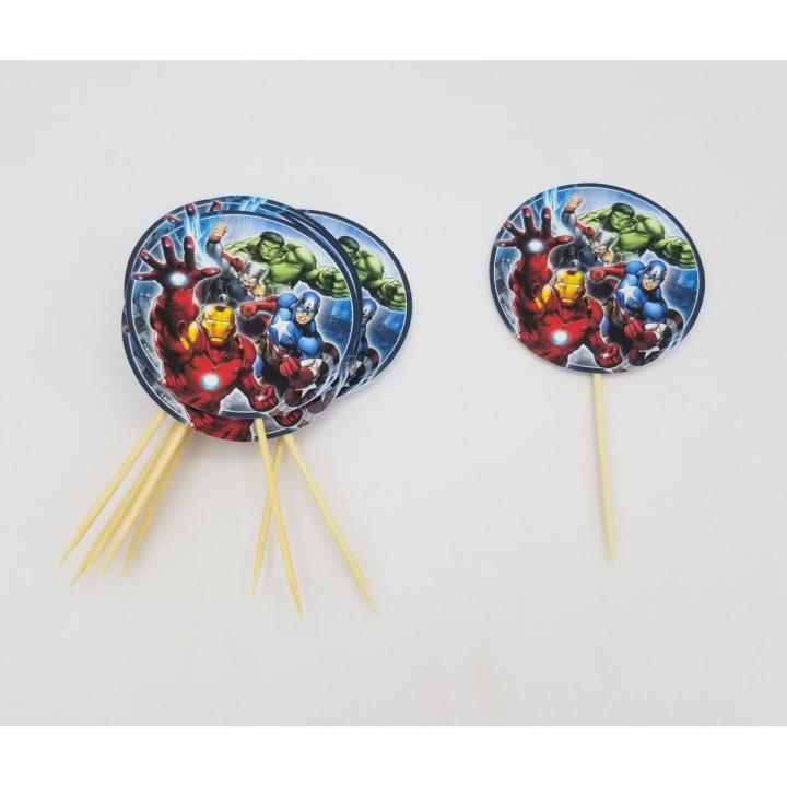 AVENGERS THEME CUPCAKE TOPPER - PACK OF 10 CUPCAKE TOPPERS - AVENGERS CUPCAKE TOPPERS