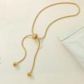 Adjustable Bracelet for Women Gold Color Stainless Steel Round Bead Snake Chain Hand Link High Quality Jewelry Wholesale. 