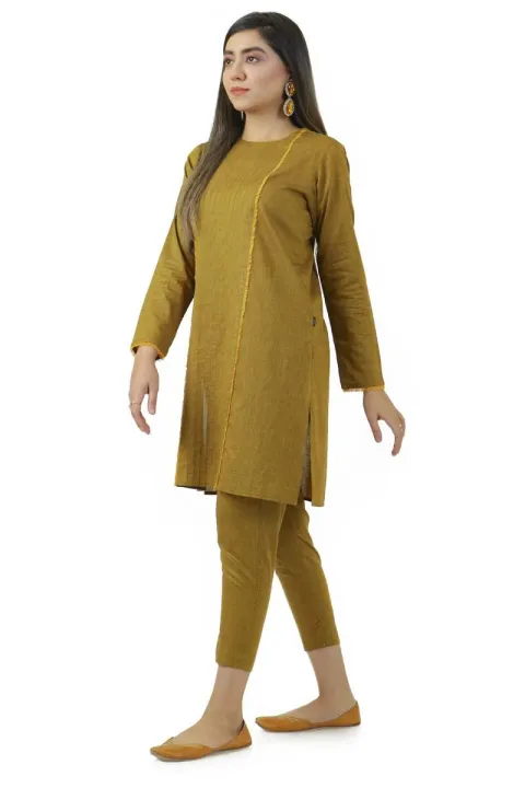 EGO%20Winter%20Collection%202019%20%20Rusted%20Frayed%202Pc%20%20Rust%20Weft%202%20tone%20Kurti%20For%20Women%20-%20Image%205