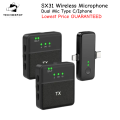 Original SX31 Wireless Microphone with Active Noise Cancellation ~ Dual Collar Mic for Mobile Phone, Camera, YouTube, Audio/Video Recording, Vlogging and Live Streaming ~ Compatible with Android Type c and iPhone ~Cordless Lavalier Mic by TechDepot. 