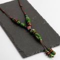 Heaert Sharp Ceramics Bead Necklace Chinese Style Tassel Necklaces Vintage Ceramic Beads Women Necklaces Iy268. 