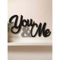 You & Me Wall Art Wooden Wall Decor, Bedroom Decor, Couples Wall Gift. 
