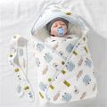 Newborn Baby Blanket Wrapper Cotton Spring Newborn Baby Quilt Double Layers Swaddle Wrap Cotton Baby Anti-Shock Sleeping Bag. 