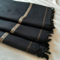 Premium Winter Warmth Shawl for Men with Embroidered Detail - Elegant Kashmiri Woolen Scarf. 