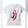 Bindas Collection 1 Pc White Captan Printed Tshirt For Boys / Kids. 