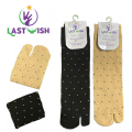 Last Wish 3 Pairs Ladies Socks - Thumb Socks Dot Print - Black & Skin - High Quality Socks For Womens. 