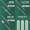 6Pcs Ear Wax Cleaning Kit with Leather Bag, Ear Pick Spoon Spiral Cleaning Tool Set, Beauty Care Wax Removal Kit, Curette Remover, Spring Earwax Cleaner Remover, Reusable Ear Cleaner for Children and Adult. 