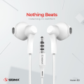 Sigma S12 – In-Ear Headphones with Inline Remote Control, Powerful Bass, Clear Sound, Comfortable fit and Microphone in Black/White. 