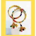 Beautiful Fancy Bangles set with hanging Jhumkas High Quality. 